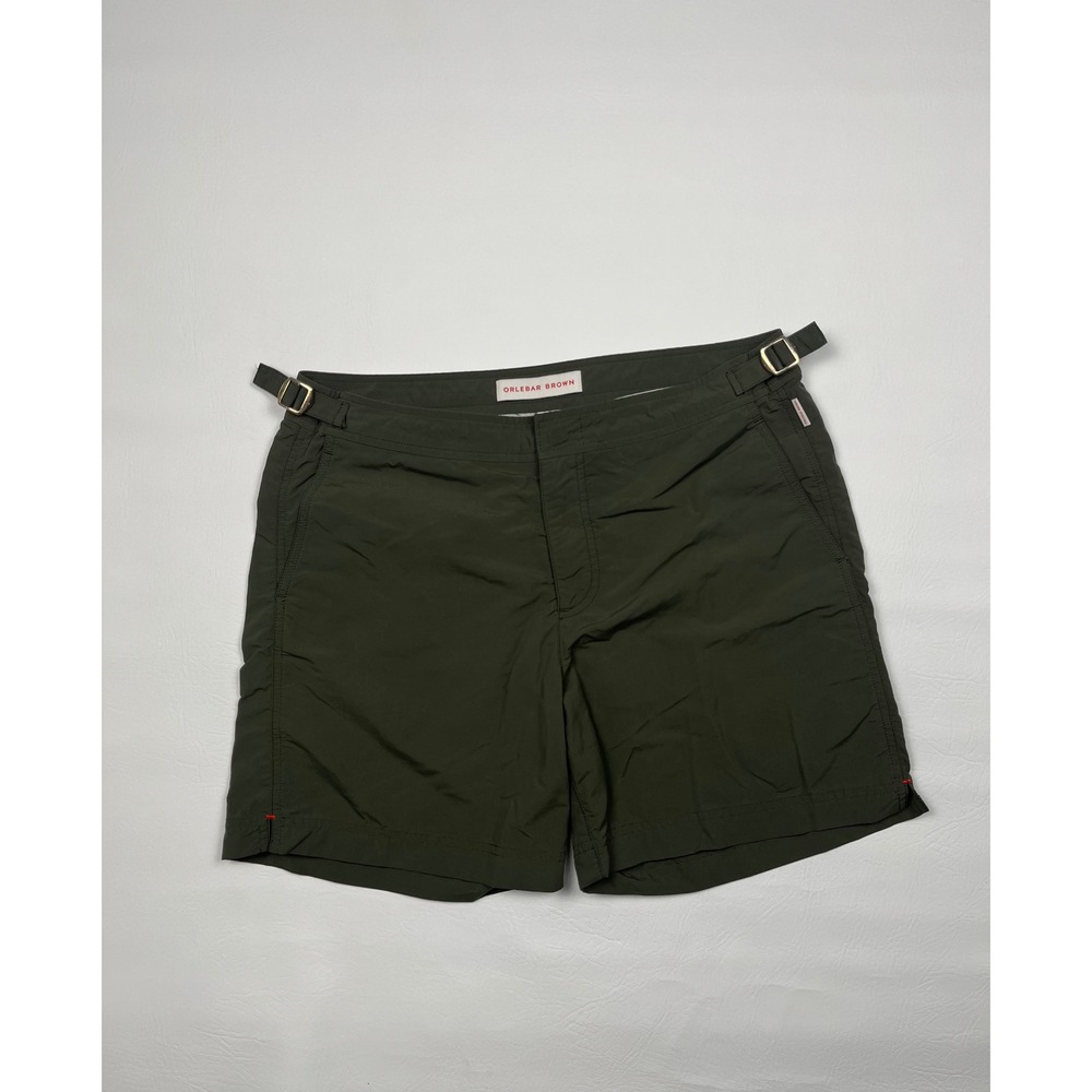 Orlebar Brown Bulldog Swim Shorts Mens 32 Green Classic Luxury Trunks